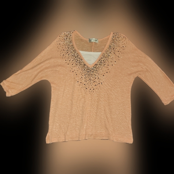 Coral Top with Sequins - Picture 4 of 5